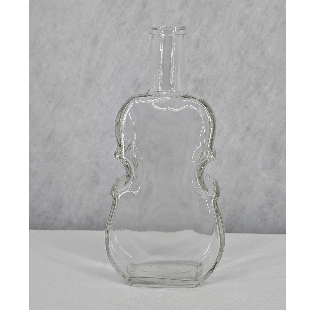 Wheaton NJ Violin Glass Bottle 7.5" Clear Musical Cello Decorative Decanter